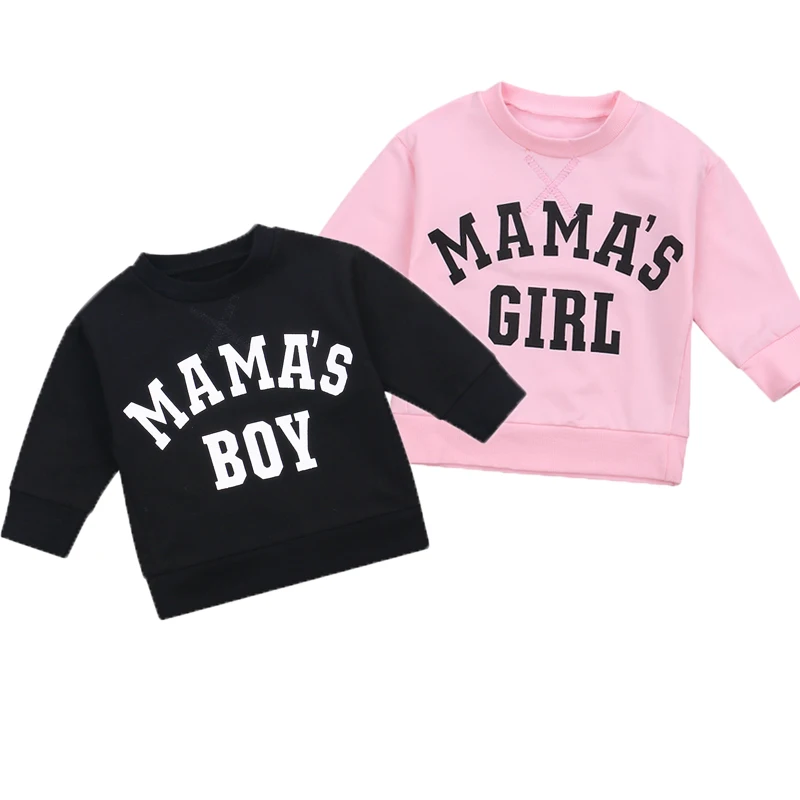 

0-4Y Toddler Baby Girls Boys Letter Sweatshirts Tops Kids Long Sleeve Print T-shirt Sweatshirt Spring Autumn Clothing Outfits