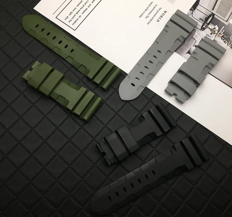 Ремешок силиконовый для часов Panerai резиновый сменный водонепроницаемый браслет