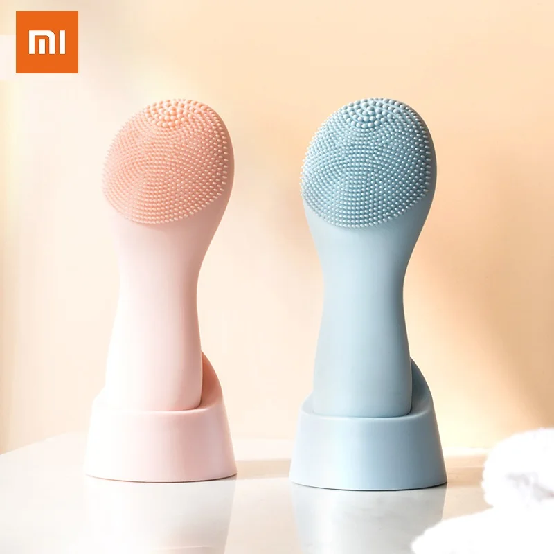 Xiaomi Jordan & Judy Ultrasonic Vibration Silicone Electric Double Facial Cleaner Care Brush IPX6 Waterproof Face Cleaning Brush