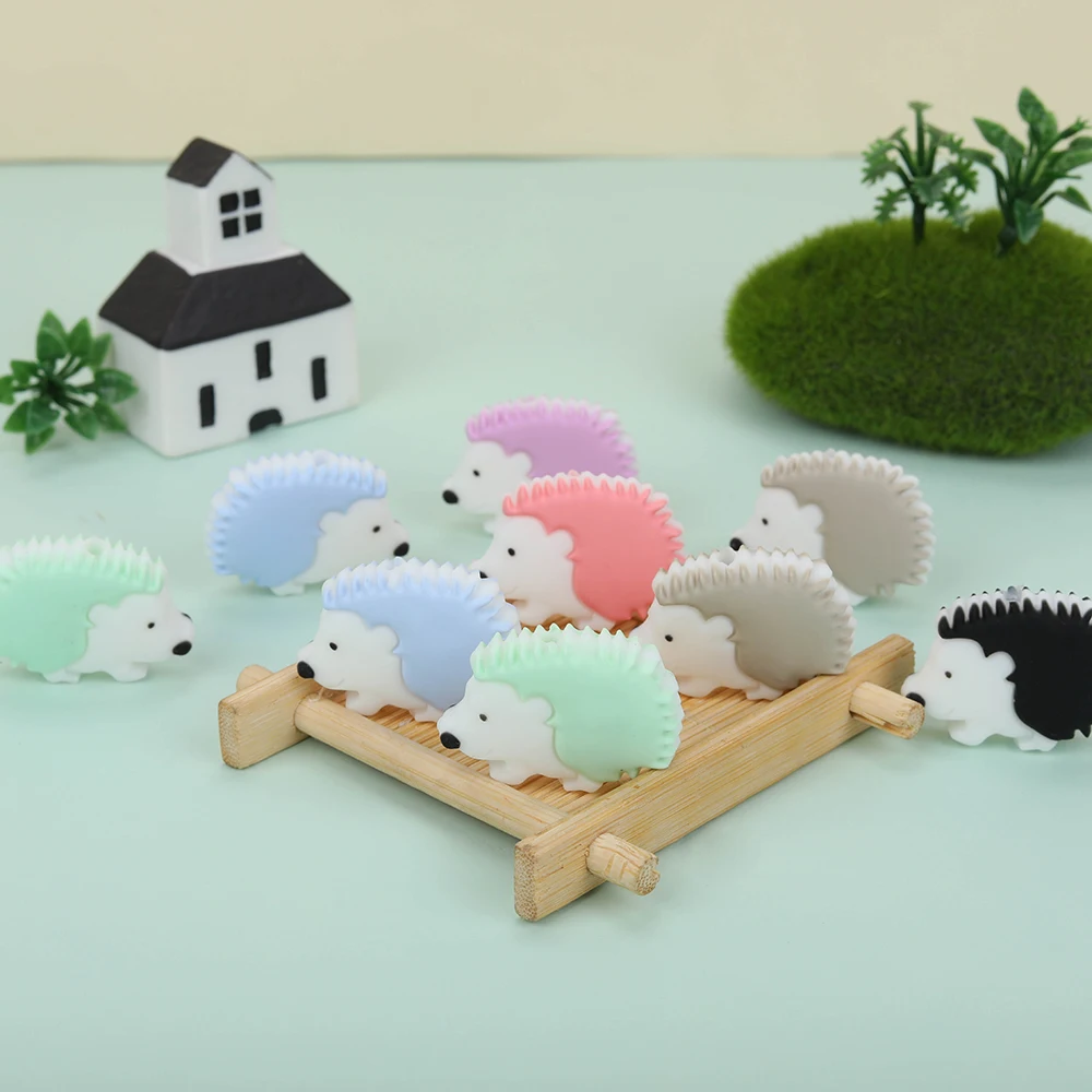 

Sunrony 10pcs Cute Mini Hedgehog Silicone Beads Animal Baby Teether Infant Teething Bead For DIY Necklace Accessories Toy