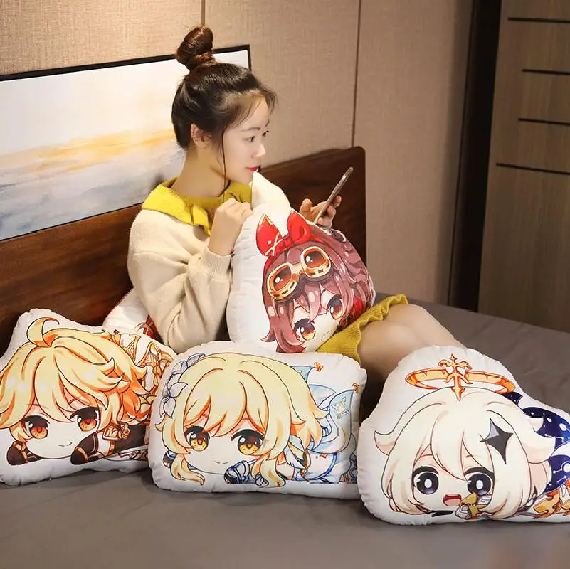 

Project Genshin Impact Anime Plushie Pillow Sofa Cushion Paimon/Amber/Lumine/Keqing/Klee/Barbara Cartoon Manga Stuffed Plush Toy