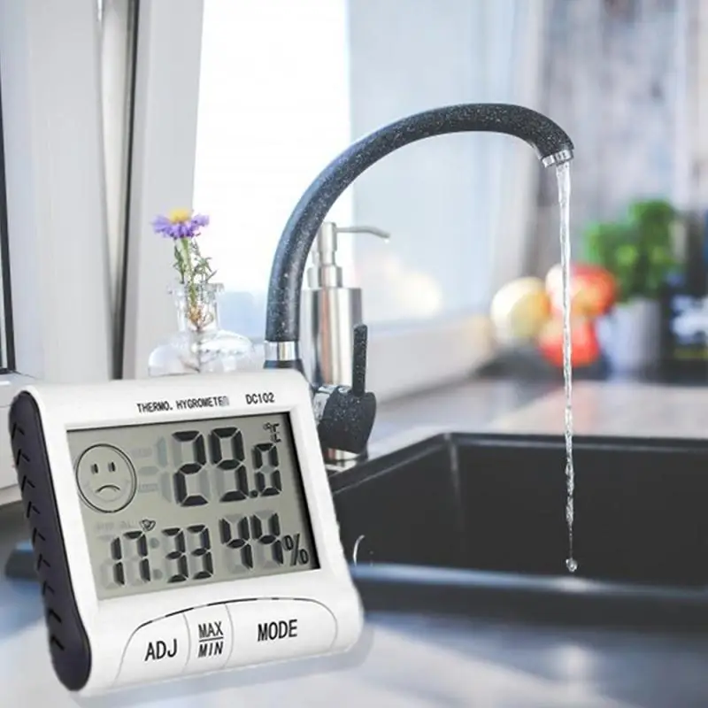 Метеостанция с часами цифровой измеритель температуры и влажности для дома