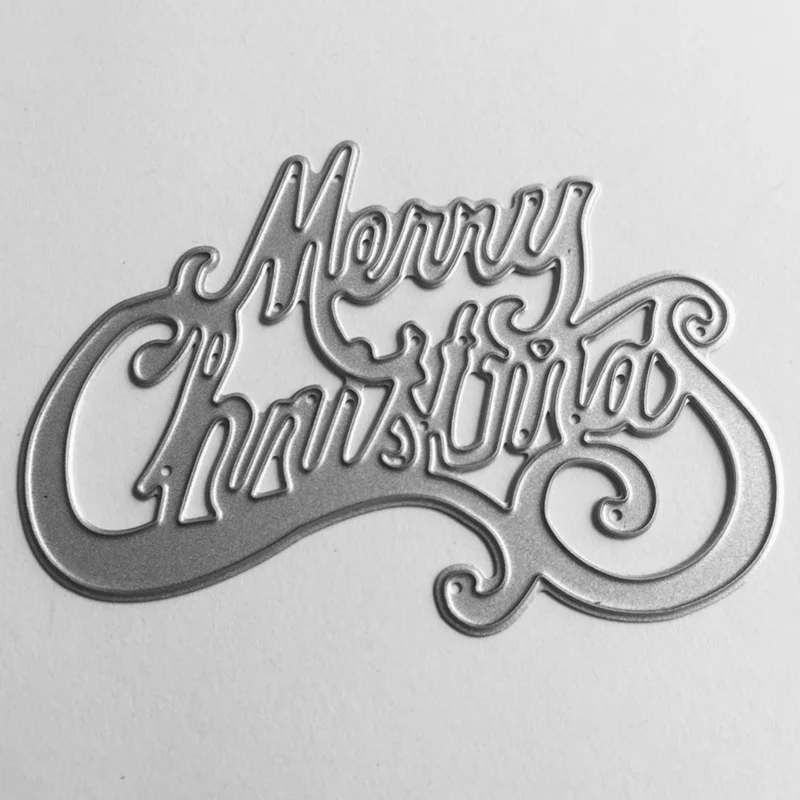 2 стиля Merry Christmas металлические режущие штампы зимние слова высечки Скрапбукинг углеродистая сталь создать штампы карты тиснение искусство