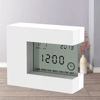 electronic clock home desk decoration with digital lcd calendar date alarm countdown timer temperature battery operated square