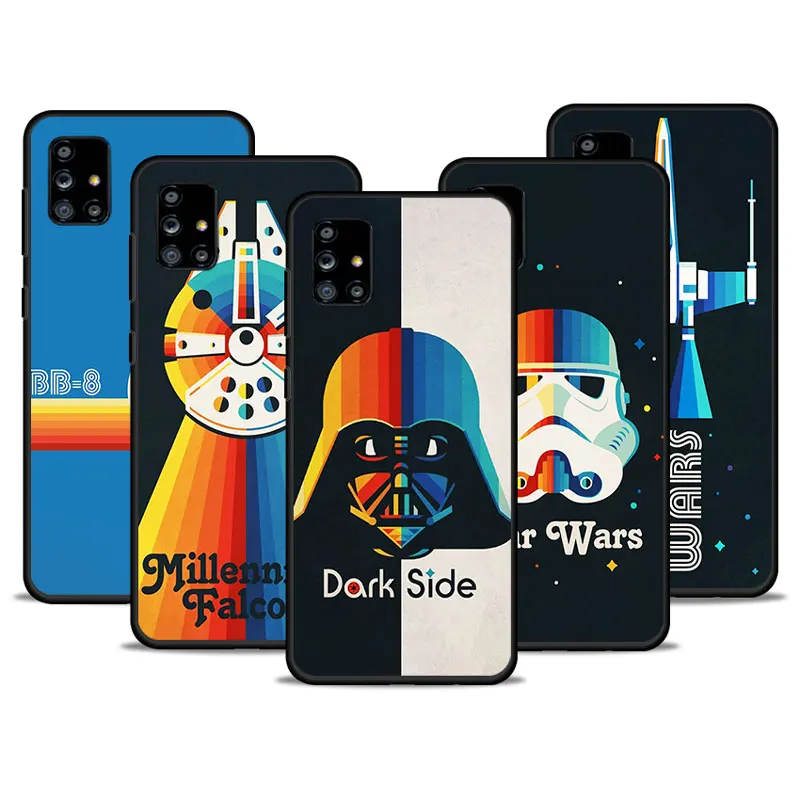 

Cute color pattern star wars For Samsung Galaxy A52S 5G A71 A51 A32 5G A12 A21S A31 A41 Silicone Soft Cover Black Phone Case