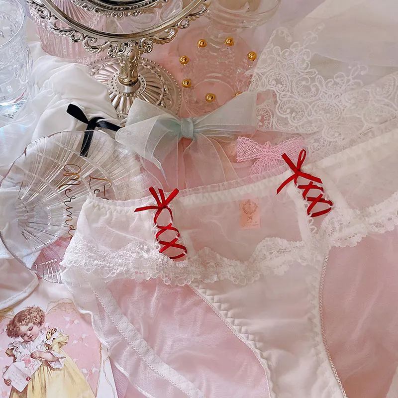 Японские белые розовые трусики кролики нижнее белье Для женщин стринги милое в