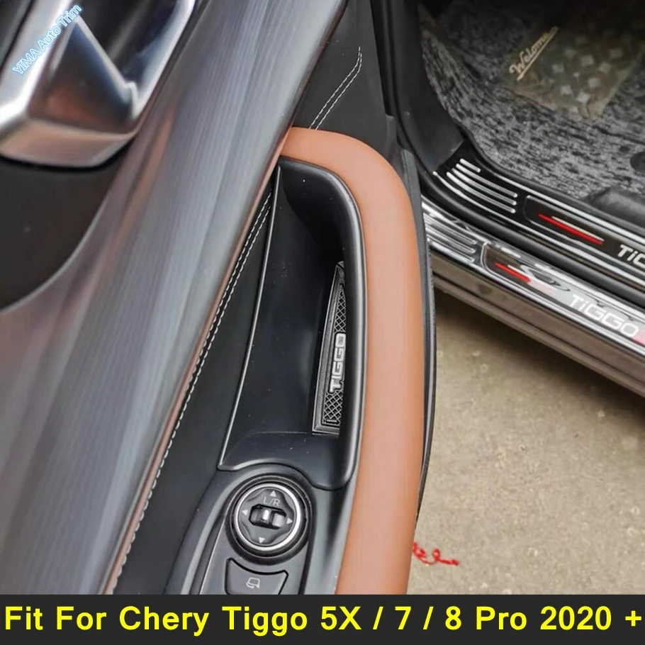 Interior Tidying Accessories Black Front Door Handle Storage Box Decoration 2PCS Fit For Chery Tiggo 5X / 7 / 8 Pro 2020 2021