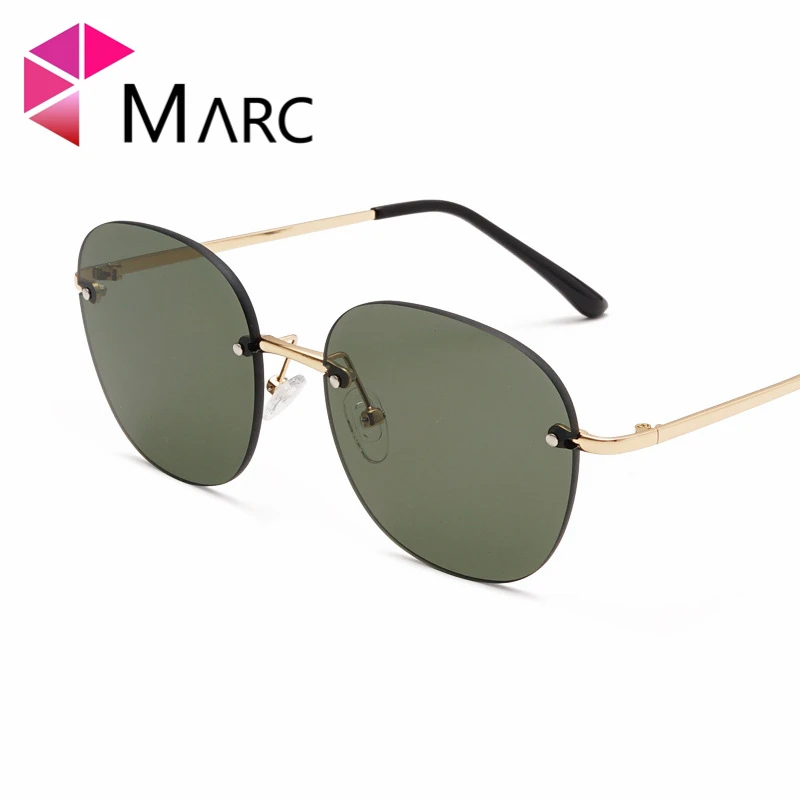 

MARC Brand Vintage Sunglasses Men Women Glasses Fashion Oval Round Rimless Square Ocean lens Colorful Lens Shades UV400