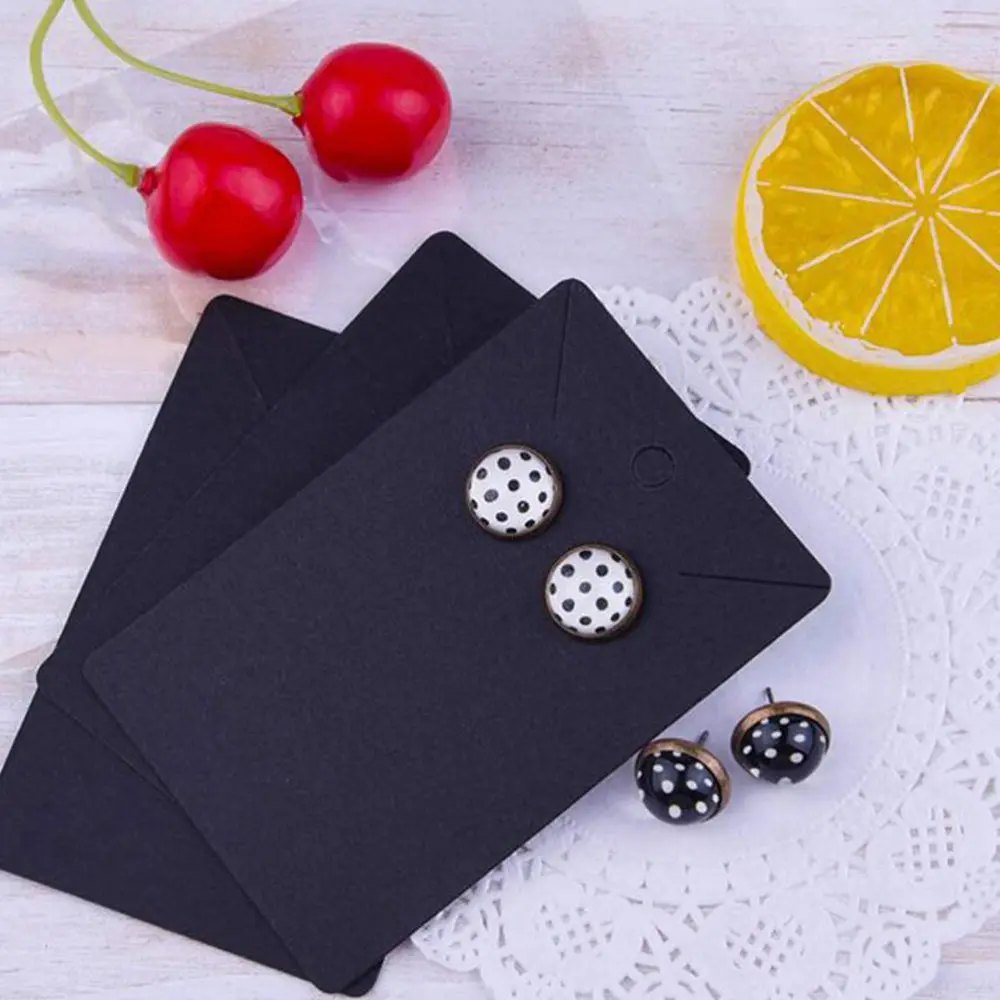

100 Pcs Kraft Paper Jewelry Display Cards Retro Necklace Earrings Cards