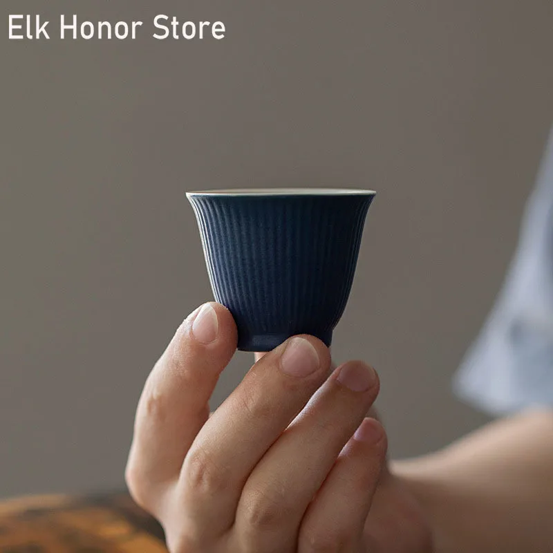 

2 шт./компл. 30 мл НЕОБРАБОТАННАЯ минеральная глазурованная кораллово-синяя керамическая искусственная чайница маленькая чашка чайные чашки...