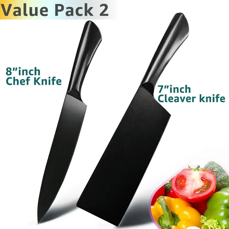 78 Value pack set 2 Кухонный нож, поварские ножи, 5, 7, 8 дюймов, нержавеющая сталь, 440c, нож для мяса, Santoku, универсальный, для приготовления пищи, антипригарное покрытие, набор инструментов - Цвет: 78 Value pack set 2