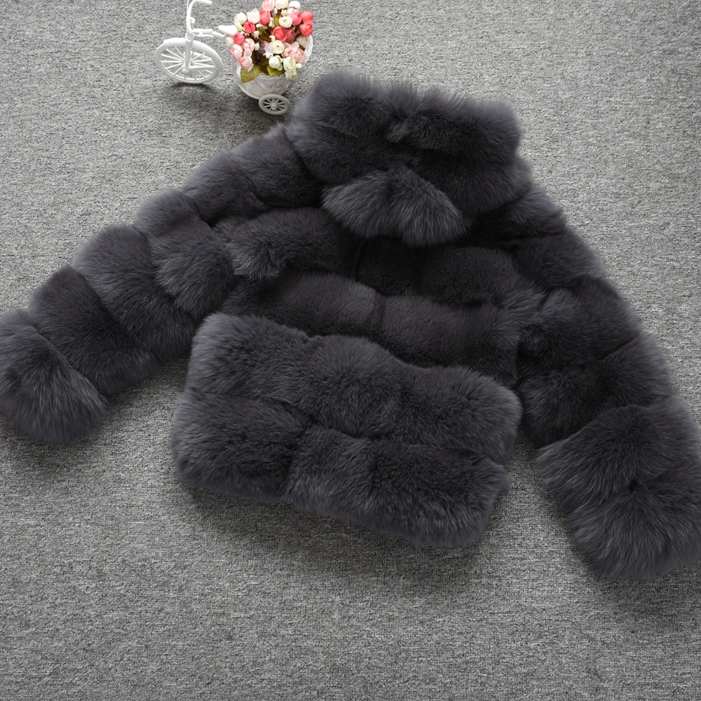 Jancoco Max Женские пальто с натуральным лисьим мехом и капюшоном модный стиль Меховая куртка высокого качества Зимняя теплая S7254