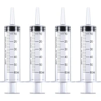 4pcs 60ml plastic large syringe with measurement for filling lip oil or glue applicator empty lipgloss tube