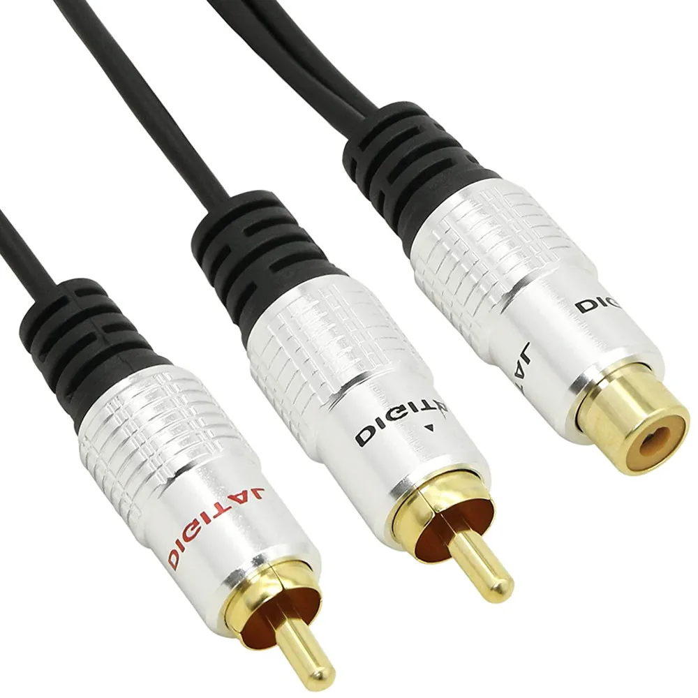 RCA адаптер с y образным 1 прежде чем Женский до 2 сплиттер папа кабель для аудио