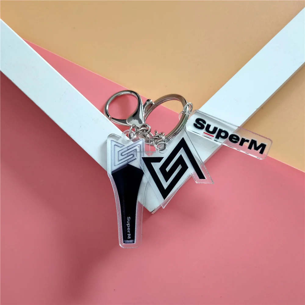 

KPOP SUPERM 3-Piece Acrylic Aid Light Keychain SUPERM Jopping Bag Pendant Mobile Phone Chain LUCAS New Korea Fashion Gifts K-pop