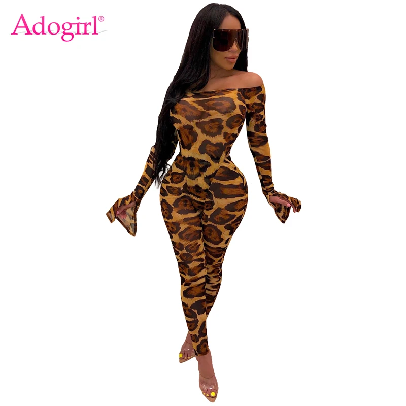 Женский леопардовый костюм Adogirl комплект из двух предметов боди с открытыми