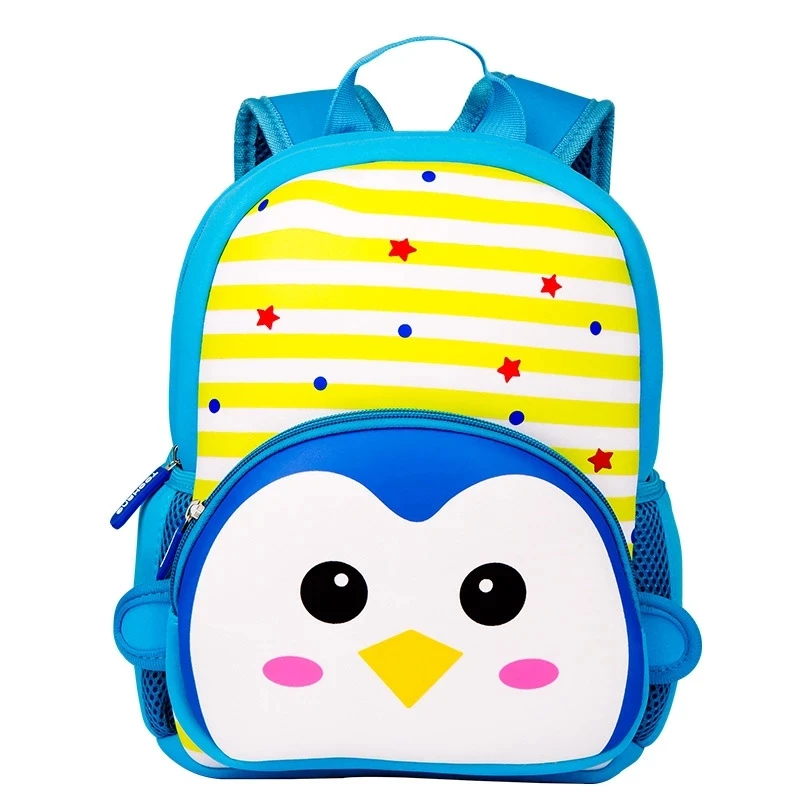 Детский рюкзак Пингвин, неопреновые школьные ранцы с животными для малышей, детский Дошкольный портфель для мальчиков и девочек