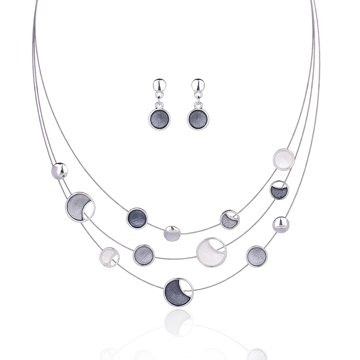 Ожерелье женское многослойное эмалированное круглое из сплава|Колье| |