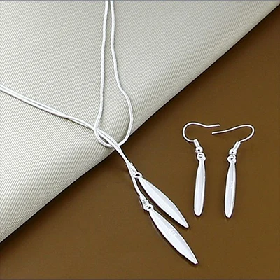 needle Новинка, модный 925 пробы, серебряные ювелирные наборы, простые, модные, насекомое, луна, круглый шар, ожерелье, серьги, наборы для женщин, подарок - Окраска металла: needle