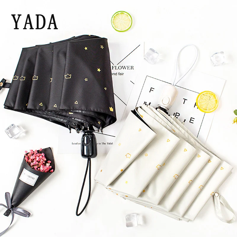 Зонт YADA с золотистой короной для женщин автоматический зонт от дождя и солнца s