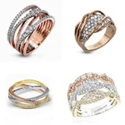 Многослойная циркониевая коллекция! Изысканное женское кольцо с кристаллами для женщин ювелирные изделия вечерние ринки свадьбы помолвки аксессуары