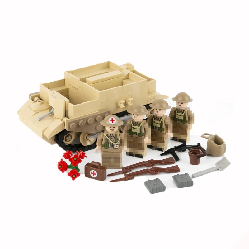 Военный танк автомобиль конструктор наборы WW2 Британский Bren модель