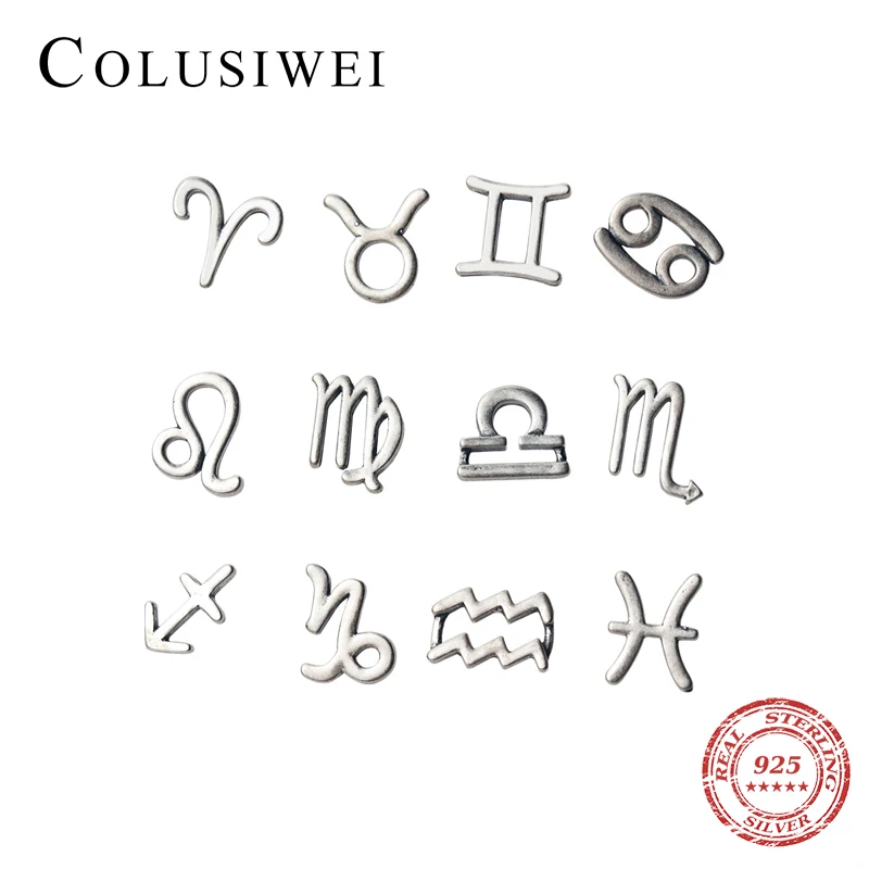Colusiwei, стильные серьги-гвоздики с двенадцатью созвездиями для женщин, 925 пробы серебряные знаки зодиака, ювелирное изделие, хорошее ювелирное изделие