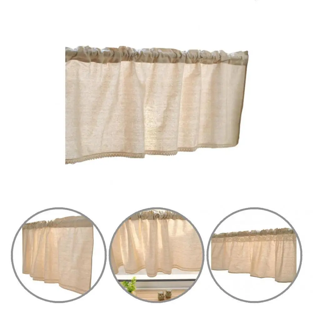 

Half Curtain Useful Wide Application Short Drape Wear-Resistant Non-shrink Window Curtain