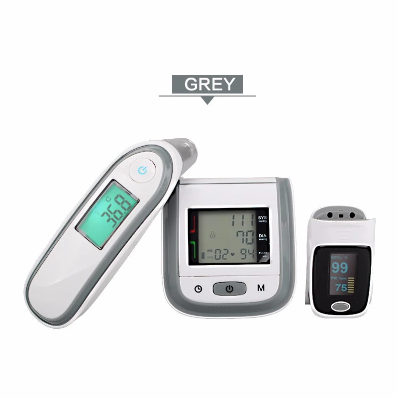 

Wrist Digital Blood Pressure Monitor Sphygmomanometer Finger Pulse Oximeter Non-contact IR Thermometer Home Health Monitor Set