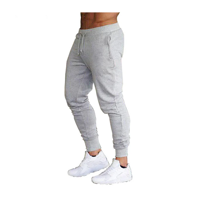 joggers men pantalon Solid sweatpants gray thin skinny pants