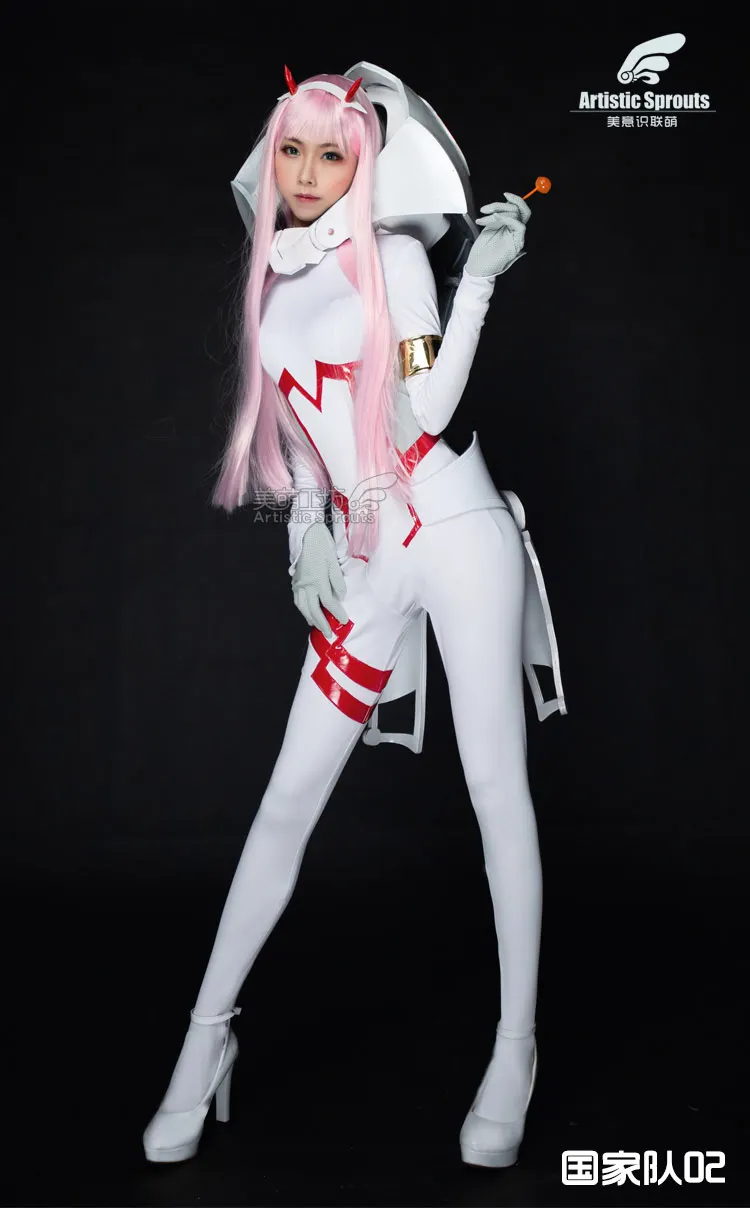 Белый один 02 DARLING in the FRANXX аниме-косплей полный комплект белый костюм Zero Two для