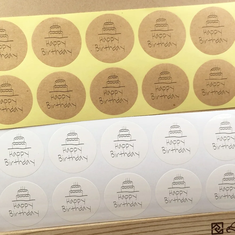 500 шт./лот милые детские наклейки сделай сам на день рождения из крафт-бумаги с