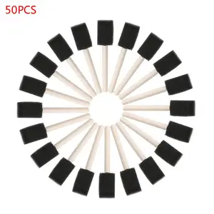 Набор кистей для рисования с деревянной ручкой, пенопласт, 1 дюйм, 25 шт. в упаковке