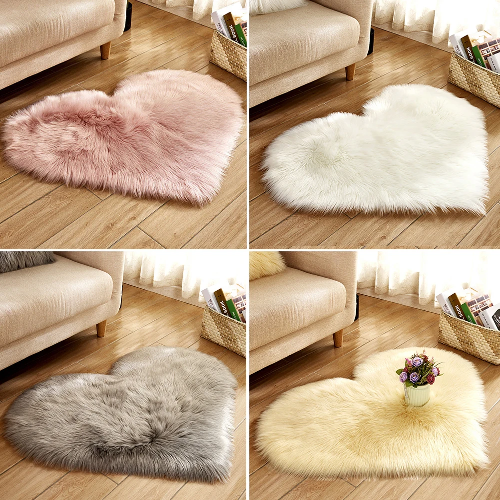 30x40 см любящее сердце Форма с Плюшевым Мехом коврики для Гостиная Спальня