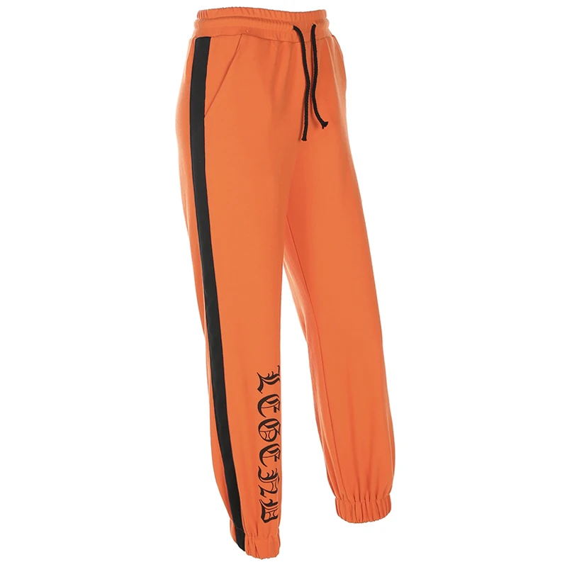 

XUXI Autumn 2020 Women Cotton Cross-pants High Waist Fashion Printed Thin Streetwear Contrast Lace-up Casual Trousers FZ2444