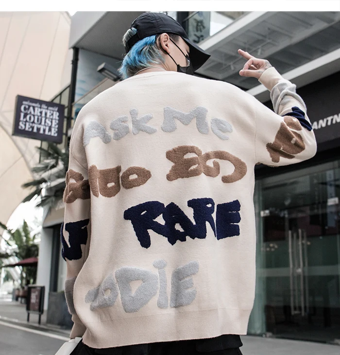 Aelfric Eden модный мужской свитер с буквенным принтом осень Harajuku хип хоп топы оверсайз Повседневная Уличная одежда пуловер верхняя одежда