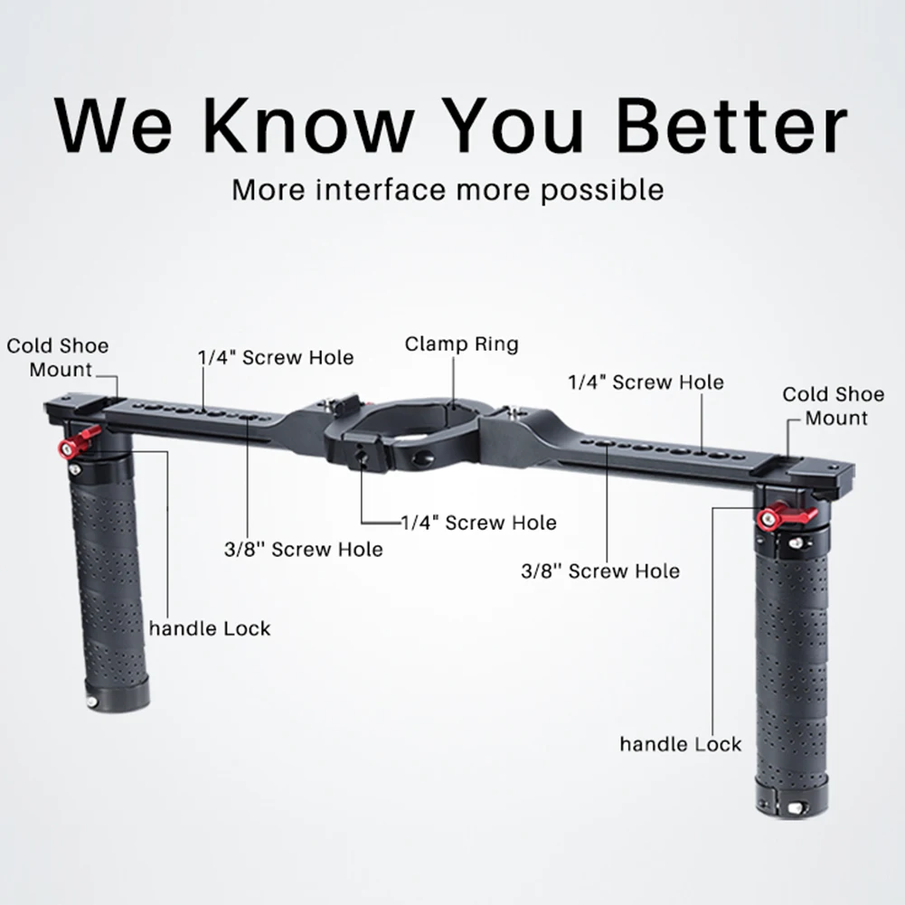 

Monitor Gimbal Cold Shoe Microphone Holder Camera Stabilizer Accessories Dual Handle Grip Position Adjustable For DJI Ronin S SC