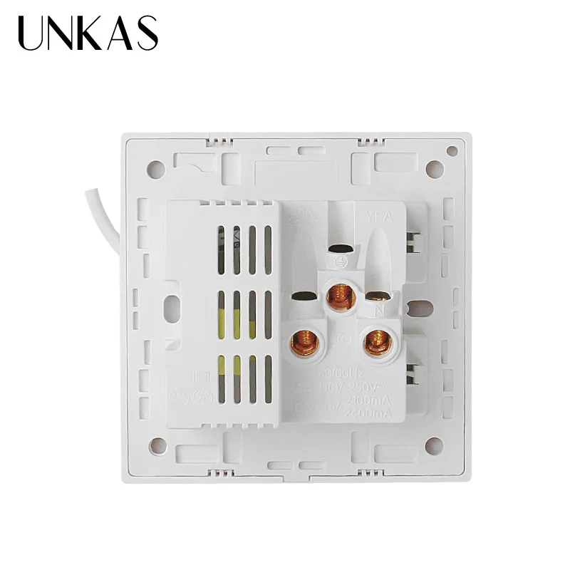 UNKAS универсальный стандарт 2.1A USB настенная розетка домашнее зарядное устройство 2
