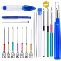 nonvor 18pcs knitting embroidery punch threader needle pen tool cross stitch tools kit scissors for beginners