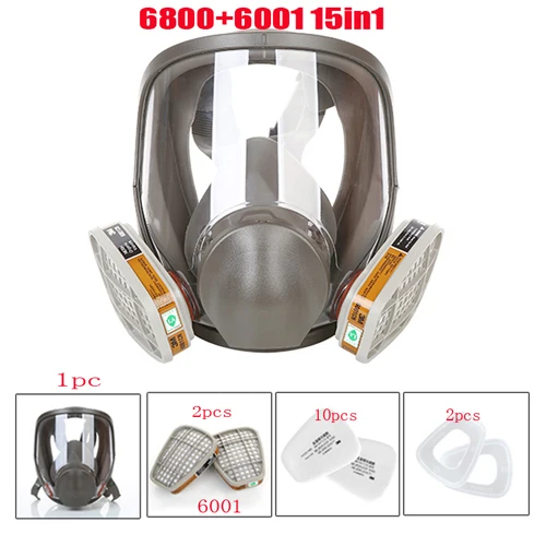 15in1 set Защита 3/15/17 в 1 защитный противогаз для 6800 противогаз картина распыления полная уход за кожей лица Уход за кожей лица из респиратор - Цвет: 15in1 set
