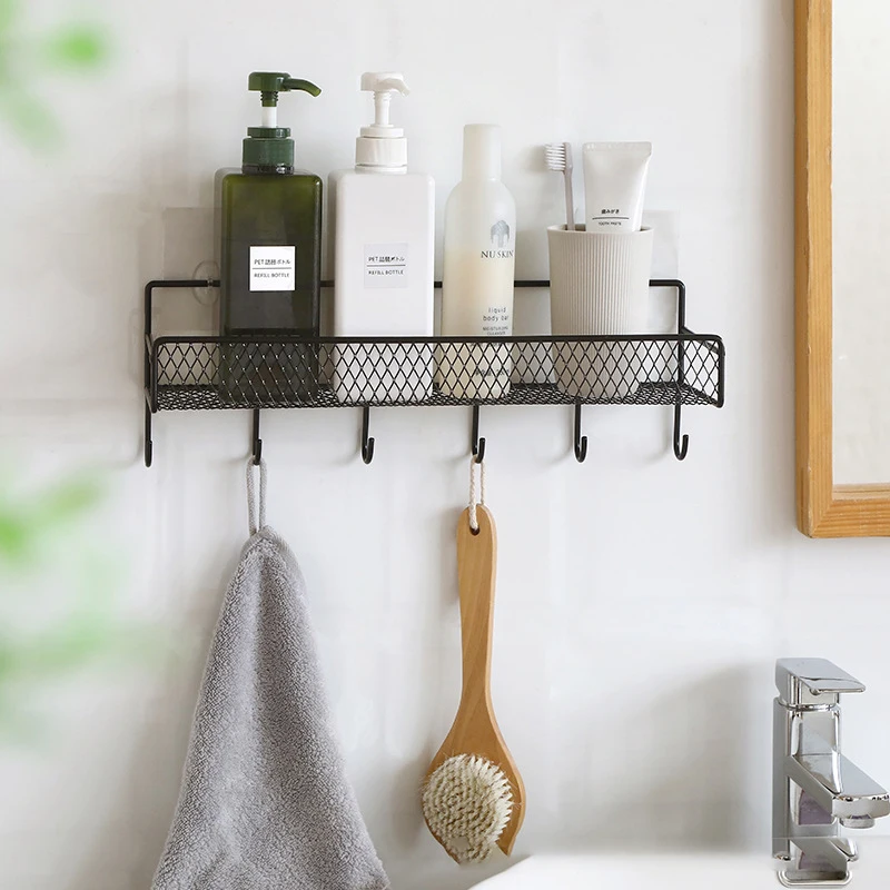 

Настенные полки для ванной комнаты, 1 шт., подвесная корзина для душа, держатель для шампуня, аксессуары для унитаза, кухонная полка для хране...