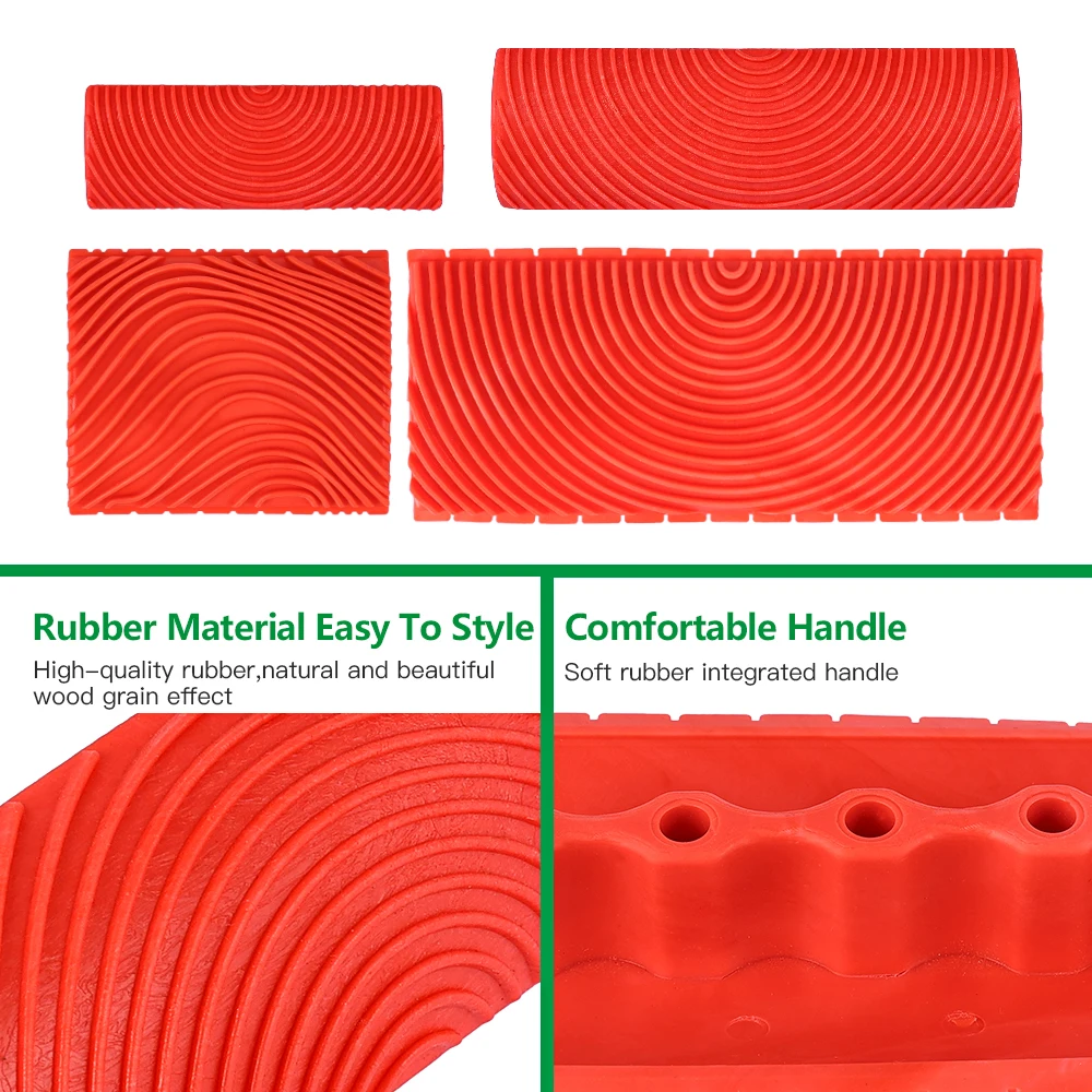 2 шт./компл. резиновая щетка-ролик для рисования стен на дереве | Инструменты