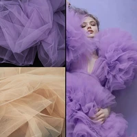 thin chiffon wedding dress fabric pure color fashion designer fabric by meter high quality gauze 2021 ins hot sale