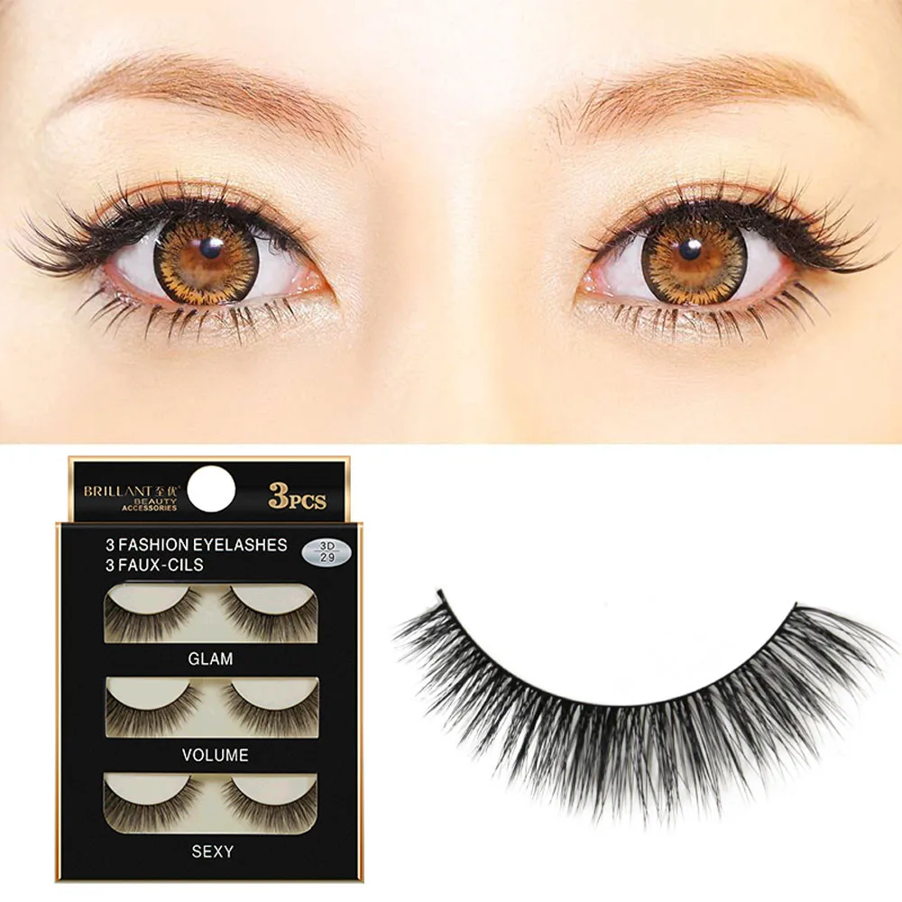 3 пары 3d Длинные Накладные ресницы для макияжа натуральные накладные густые