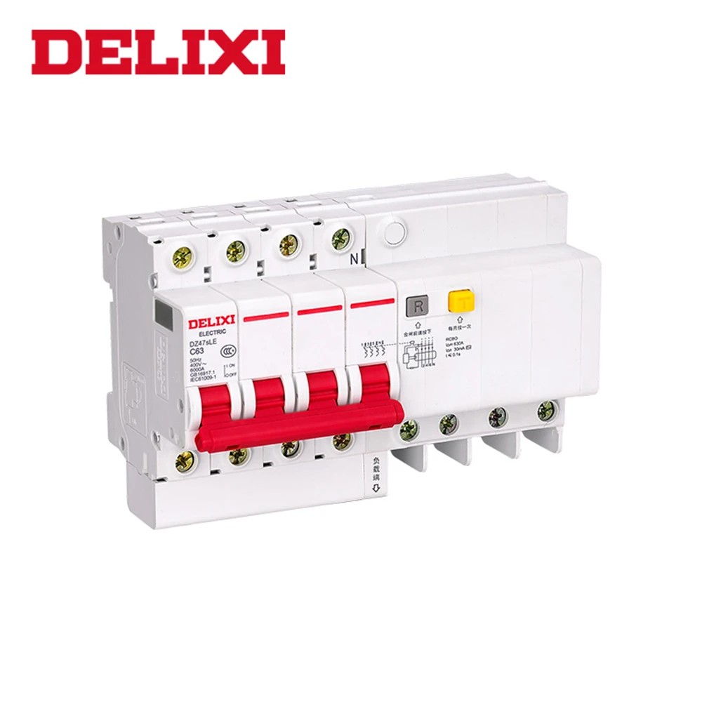 DELIXI RCBO DZ47sLE 4P Автоматический выключатель остаточного тока MCB с защитой от