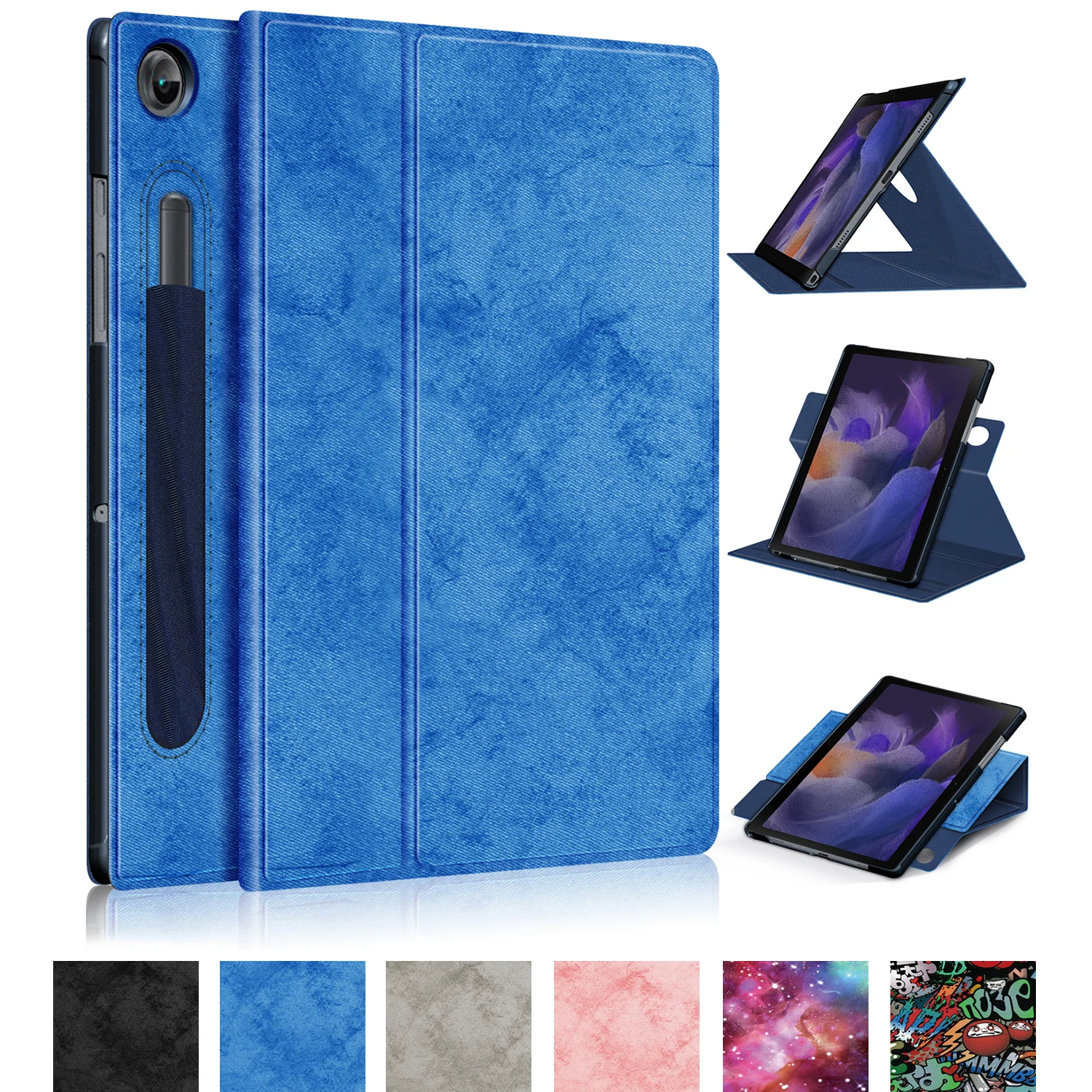 

case for samsung galaxy tab A8 10.5 inch 2021 tablet cover SM-200 SM-205 360 degree PU leather rotation case
