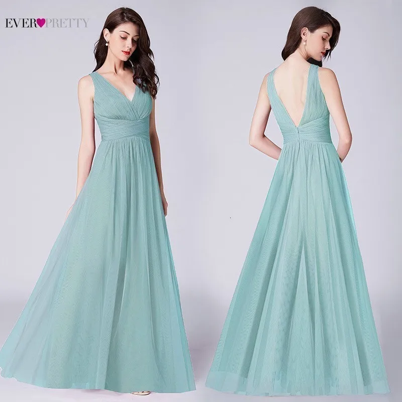Длинные платья подружки невесты Ever Pretty A-Line с v-образным вырезом без рукавов, официальные свадебные платья для гостей Robe demoiseur D'honneur Rouge