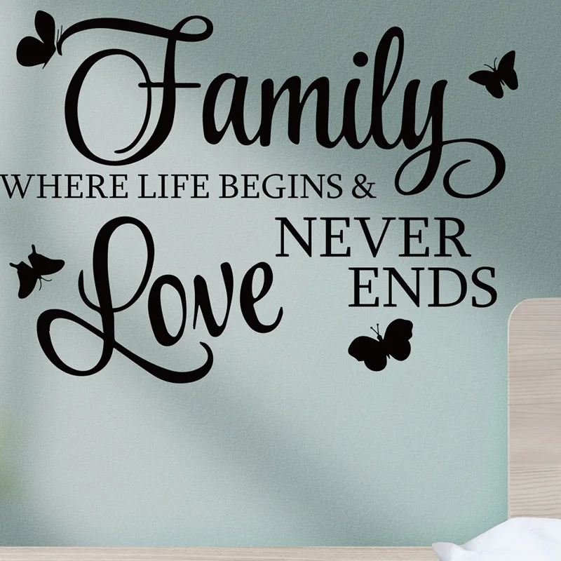 Американский Цитата Вера Любовь Семья обои-Стикеры наклейки для Гостиная
