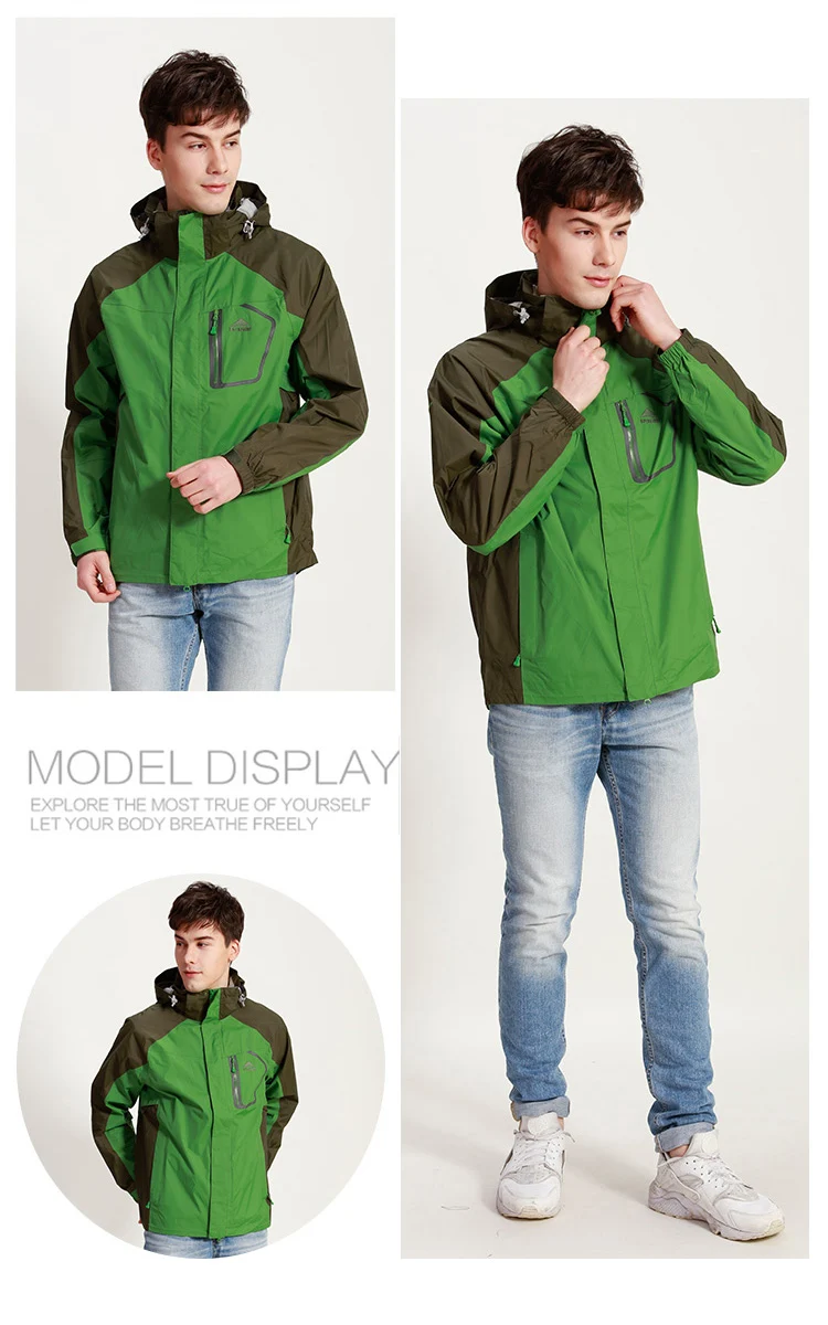 ROYALWAY New arrival Mens Hiking Windbreaker Camping Trekking Climbing Fishing Male Jackets Waterproof Coats RFOM1046E