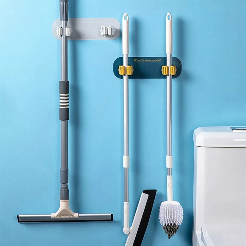 

Rack Double-headed Mop Holder Hanging Multifunctional Hook Self-adhesive Broom Storage Rack